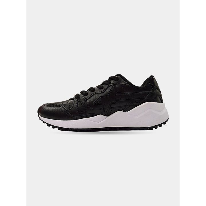 Sneaker W6YZ nera vista dal lato interno con il logo tono su tono
