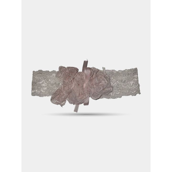 Fascia per capelli in pizzo con fiore di tulle rosa del set