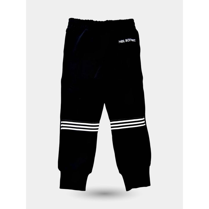 Retro dei pantaloni tuta Neil Barrett con righe bianche al ginocchio