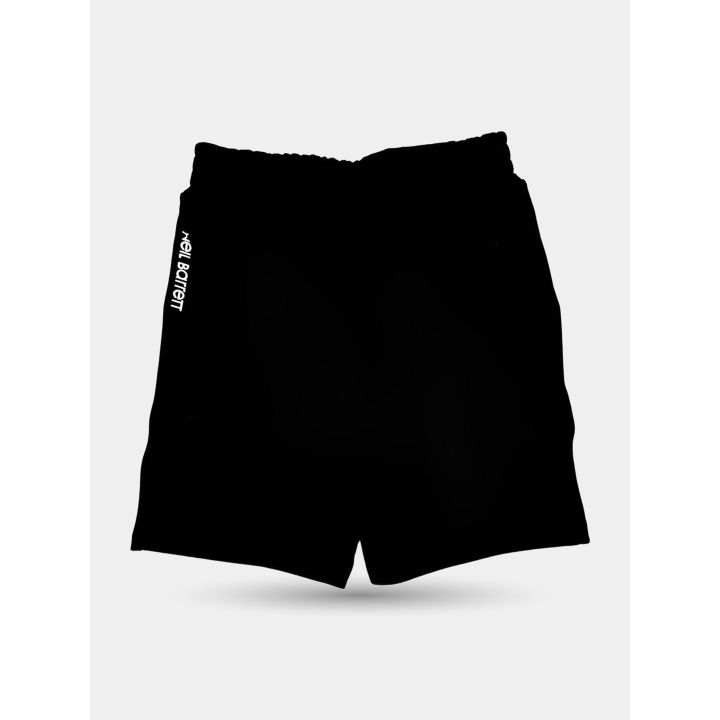 Retro degli shorts Neil Barrett con la scritta del marchio lungo il fianco