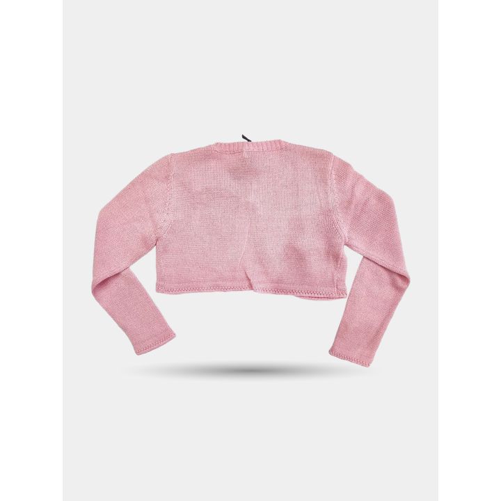 Retro del cardigan Byblos rosa corto a maniche lunghe