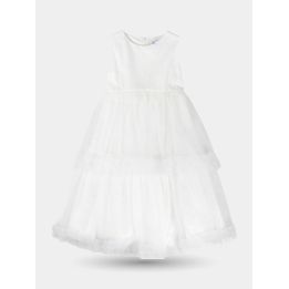 Abito da cerimonia Special Day bianco da bambina vista frontale