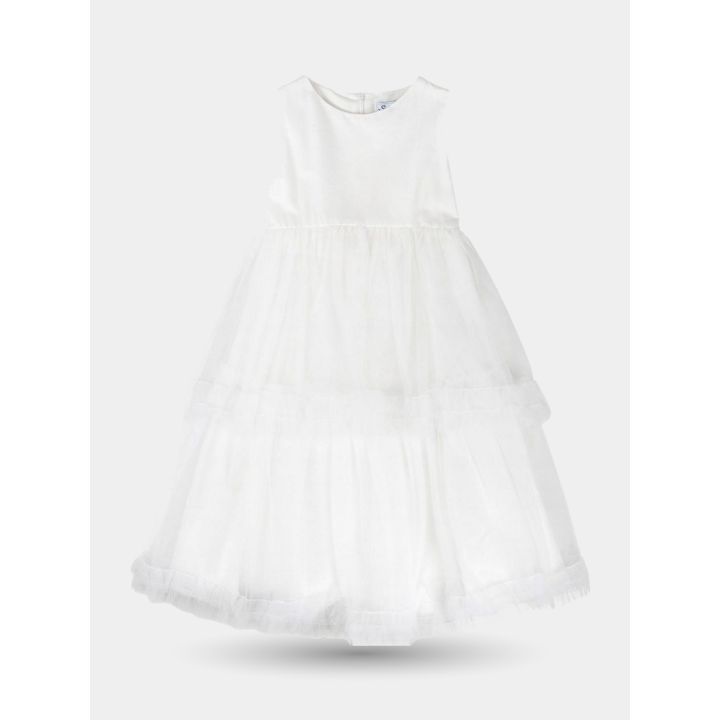 Abito da cerimonia Special Day bianco da bambina vista frontale
