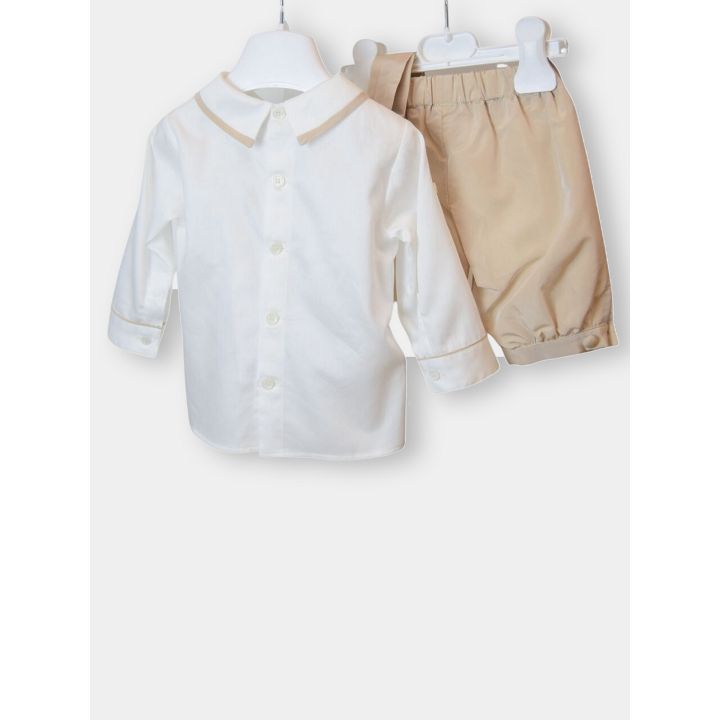Retro della camicia panna e del pantalone alla zuava beige Aletta