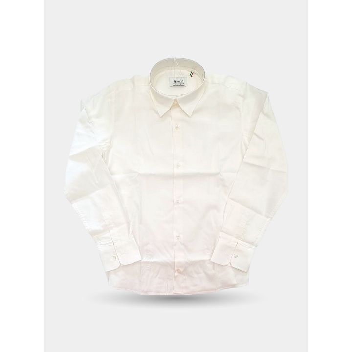Camicia elegante Aletta bianca con colletto classico, vista frontale