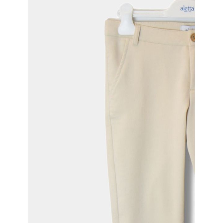 Fianco dei pantaloni beige Aletta con la tasca obliqua