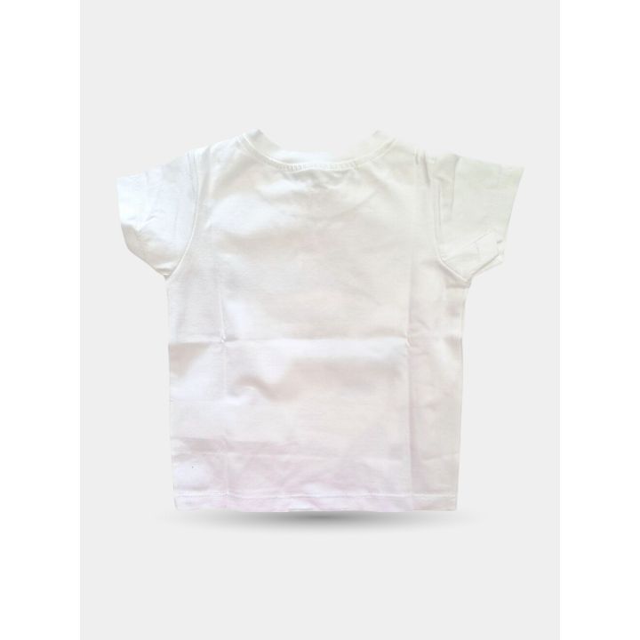 Retro della t-shirt bianca da neonato a maniche corte