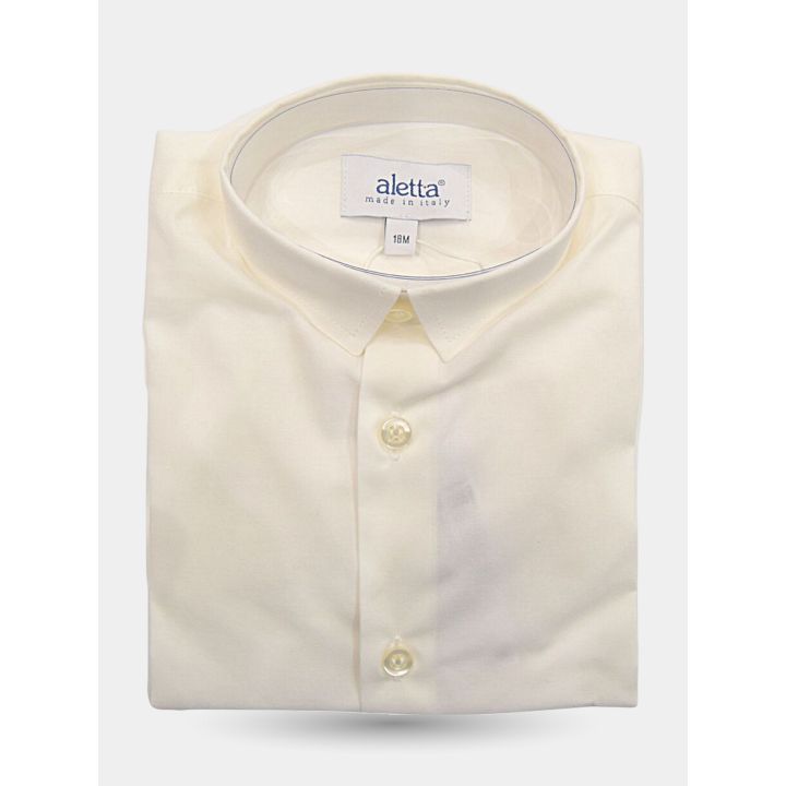 Camicia da cerimonia Aletta color panna piegata, vista frontale