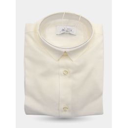 Camicia elegante Aletta color panna piegata con colletto e bottoncini in tono