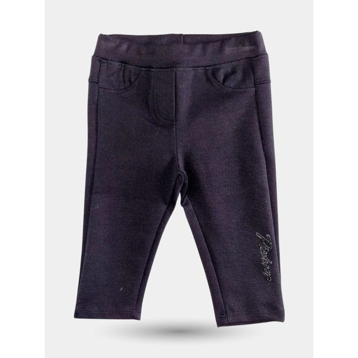 Jeggings Pinko neri con impunture da jeans e vita elastica, vista frontale