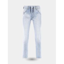 Jeans Diesel blu chiaro da ragazzo vista frontale con coulisse in vita