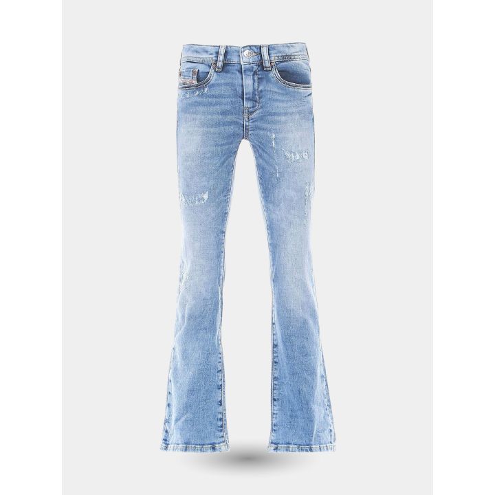 Jeans flare Diesel blu chiaro da ragazza vista frontale