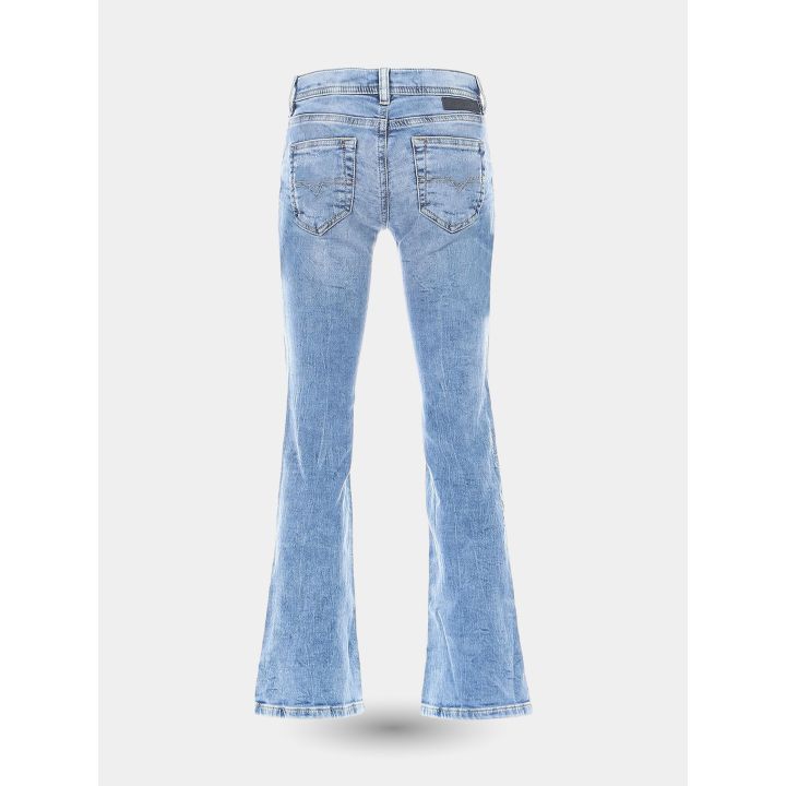 Retro del jeans a zampa Diesel blu chiaro con patch nera
