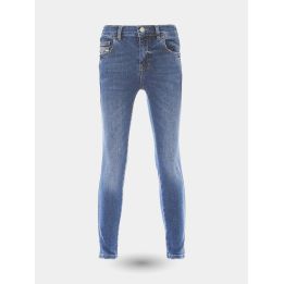 Jeans super skinny Diesel blu a vita alta da ragazza, vista frontale