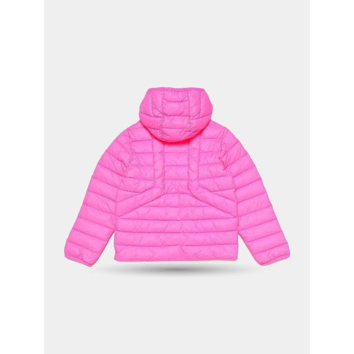 Retro del piumino Diesel fucsia fluo con cappuccio