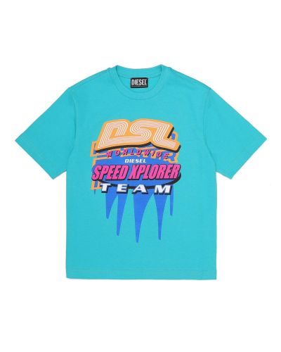 T-shirt Diesel Bambini e ragazzi Turchese