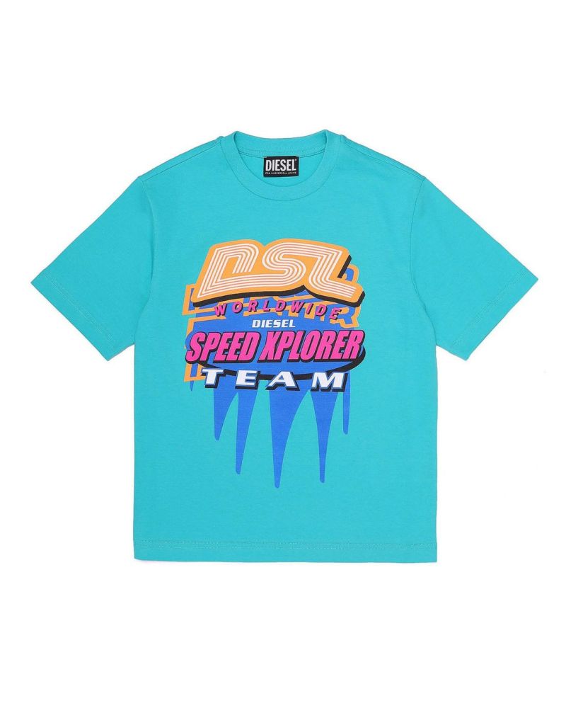 T-shirt Diesel Bambini e ragazzi Turchese