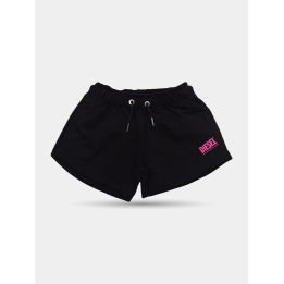 Pantaloncini Diesel neri in felpa da ragazza vista frontale