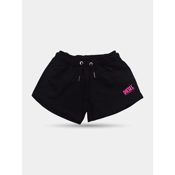 Pantaloncini Diesel neri in felpa da ragazza vista frontale