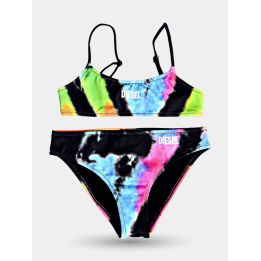 Bikini Diesel tie-dye multicolore da ragazza vista frontale