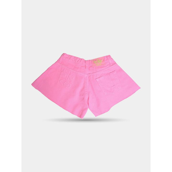 Retro degli shorts Pinko rosa con logo in rilievo