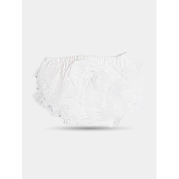 Coulotte Aletta bianca da neonata con balze di pizzo e tulle sul retro