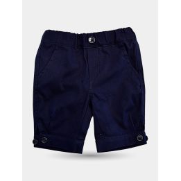 Pantaloni alla zuava Aletta blu da neonato con bottoni sul fondo, davanti