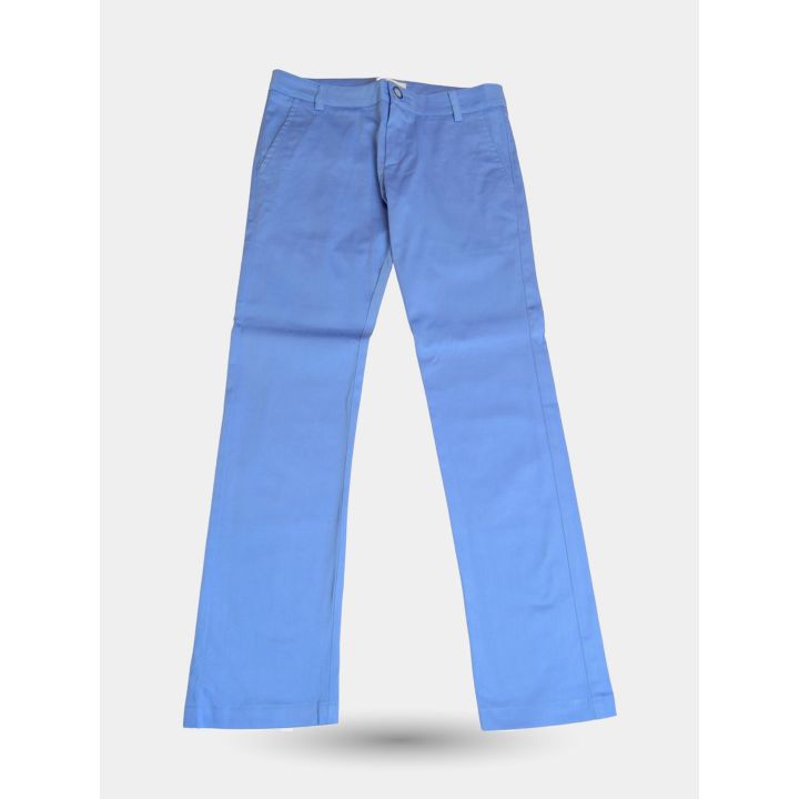 Pantaloni slim fit Aletta azzurri da ragazzo, vista frontale
