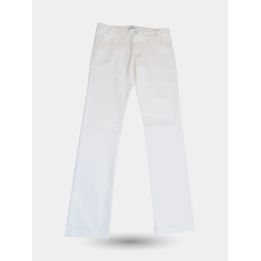 Pantaloni eleganti Aletta bianchi slim fit da ragazzo, vista frontale