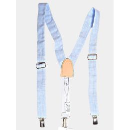 Bretelle Aletta blu chiaro mélange per neonato con fibbie e clip in metallo