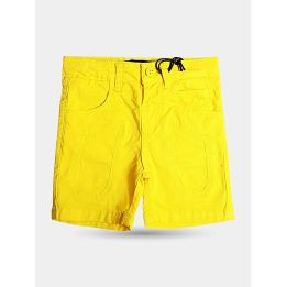 Bermuda Jeckerson gialli da bambino vista frontale con toppe tono su tono