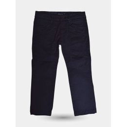 Pantaloni Jeckerson blu estivi da bambino vista frontale con toppe