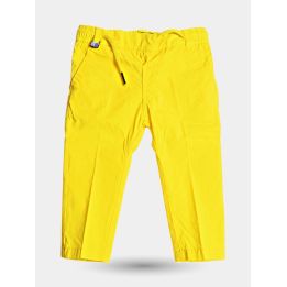 Pantaloni chino Jeckerson gialli da bambino vista frontale con laccio in vita