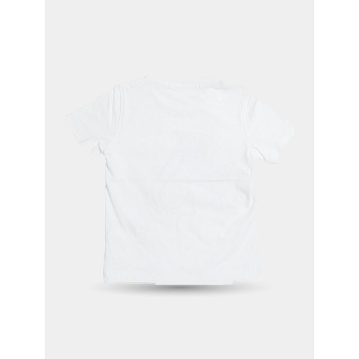 Retro della t-shirt bianca con la J, a maniche corte