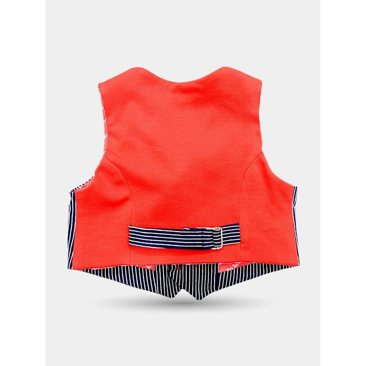 Retro rosso del gilet Jeckerson con cinturino regolabile in vita