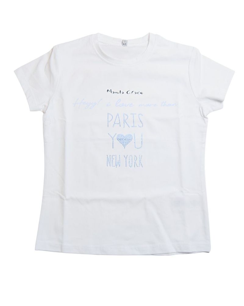 T-shirt Manila Grace Bambine e ragazze Bianco