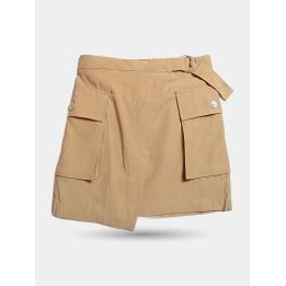 Gonna cargo Manila Grace marrone a portafoglio con anello, vista frontale