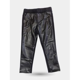 Leggings Pinko neri con davanti in ecopelle, vista frontale