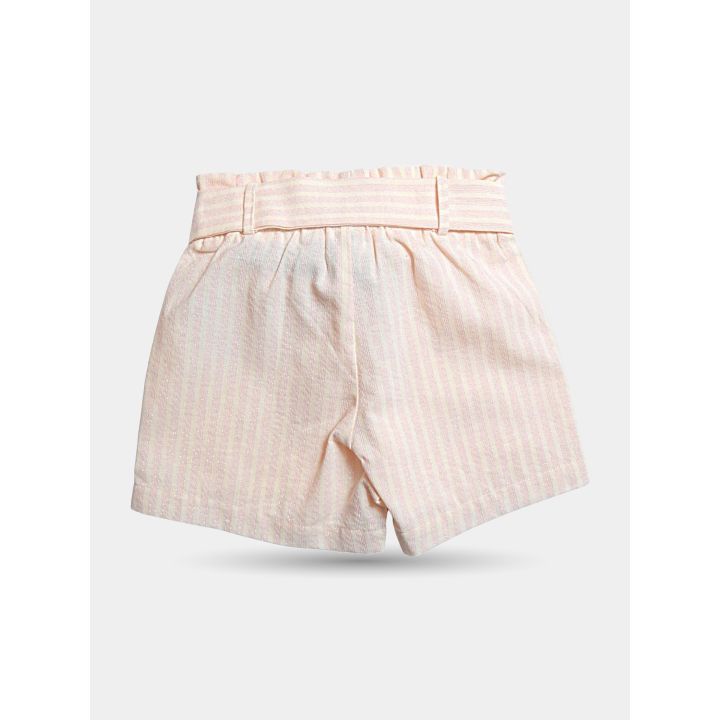 Retro dei pantaloncini a righe rosa con vita arricciata