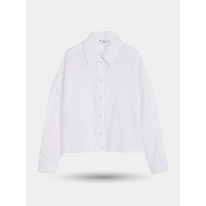 Camicia Liu Jo bianca con colletto classico e bottoni, vista frontale