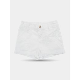 Shorts Liu Jo bianchi con bottone e tasche applicate, vista frontale