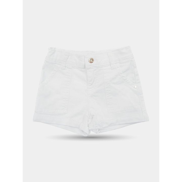 Shorts Liu Jo bianchi con bottone e tasche applicate, vista frontale