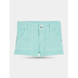 Shorts Liu Jo turchese con tasche applicate e risvolto, vista frontale