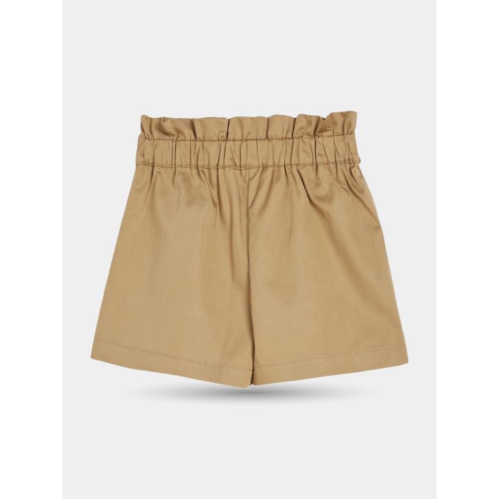 Retro degli shorts Liu Jo marroni con vita elastica arricciata