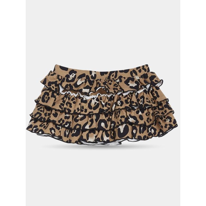 Retro della gonna a balze leopardata Liu Jo