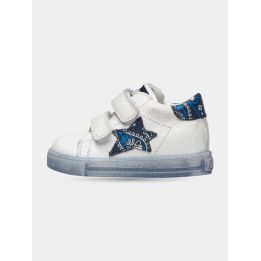 Sneakers Falcotto bianche con stella bandana blu, vista laterale