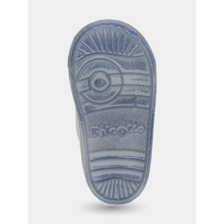 Suola azzurra delle sneakers Falcotto bianche