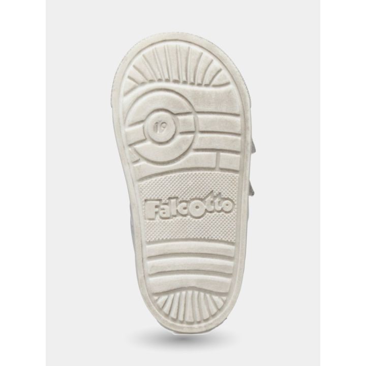 Suola delle sneakers Falcotto bianche con il logo in rilievo