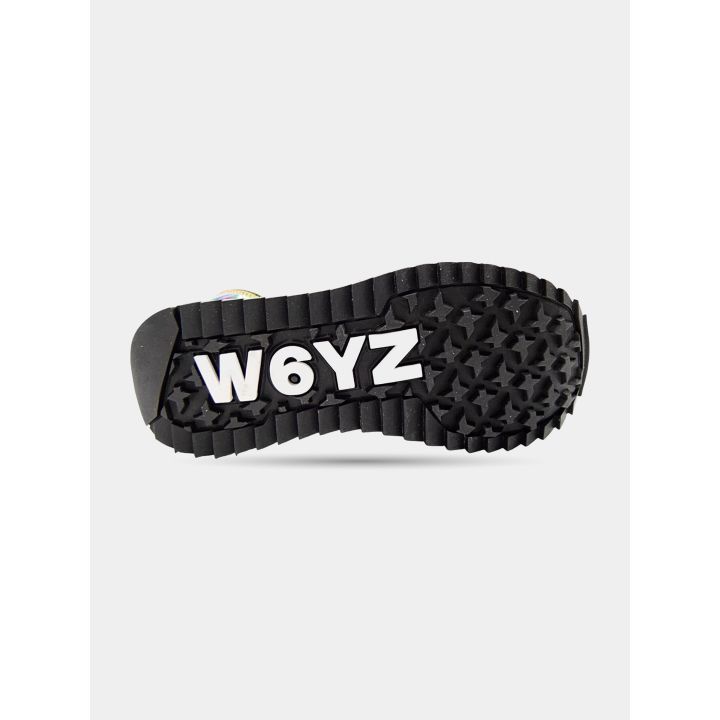Suola nera dentellata della sneaker W6YZ bianca con la scritta del marchio