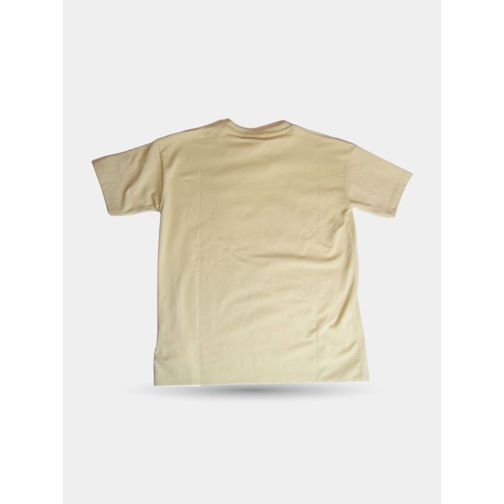 Retro liscio della t-shirt beige a maniche corte